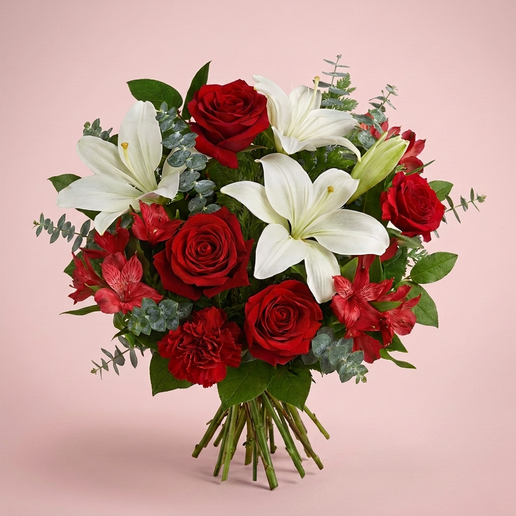 Romantic Valentine's Day bouquet of fresh blooms by Victoriana Florist Wellington Main image