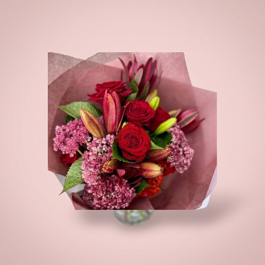 Whimsical bouquet of fresh seasonal flowers by Victoriana Florist Wellington Main image