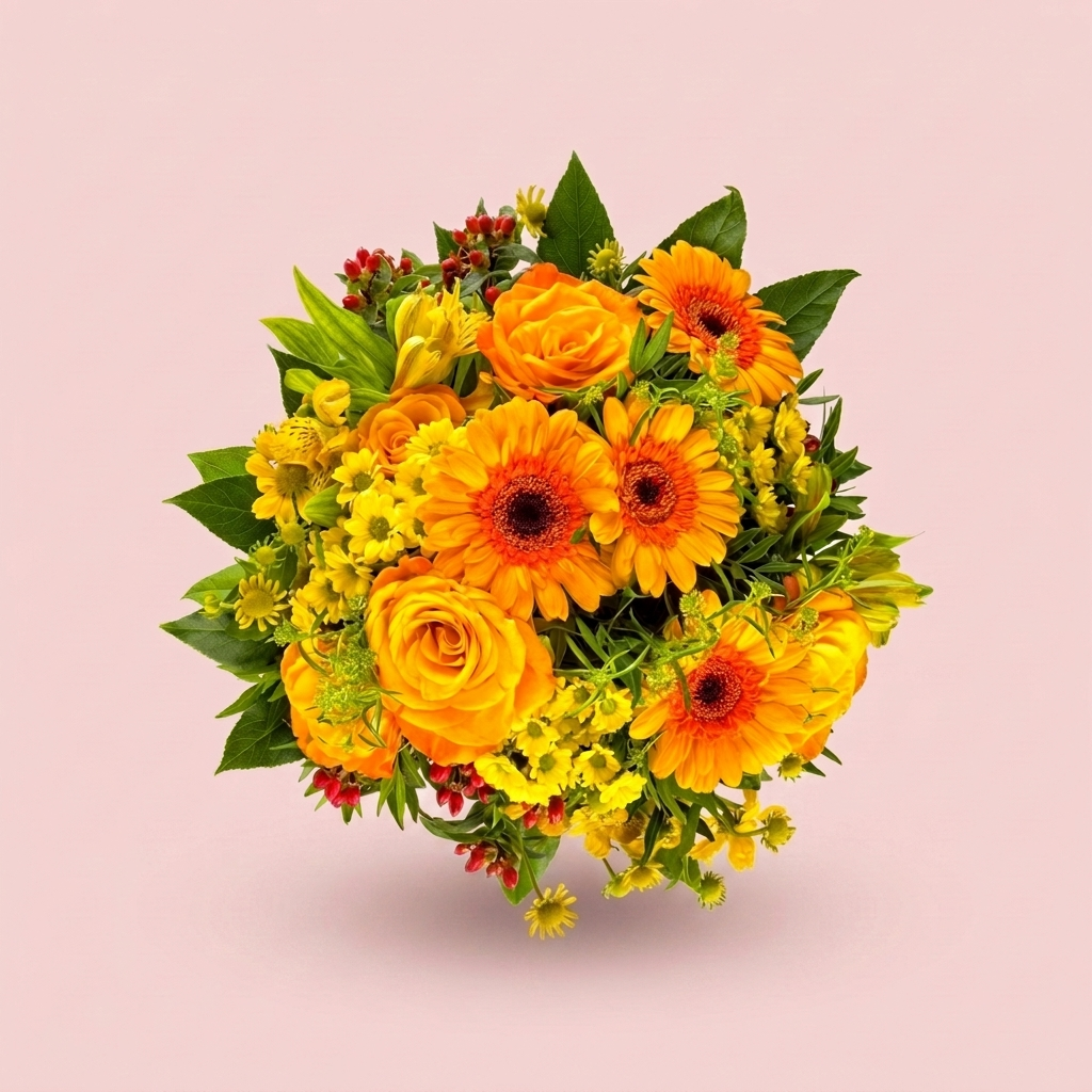 Yellow and gold toned seasonal bouquet by Victoriana Florist Main image