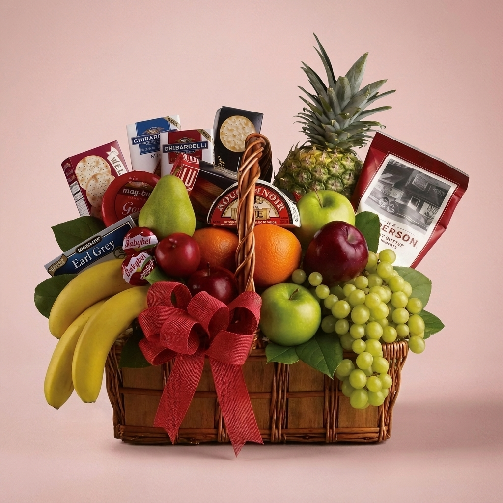 Fresh fruit and gourmet food hamper by Victoriana Florist Main image