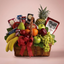 Fresh fruit and gourmet food hamper by Victoriana Florist